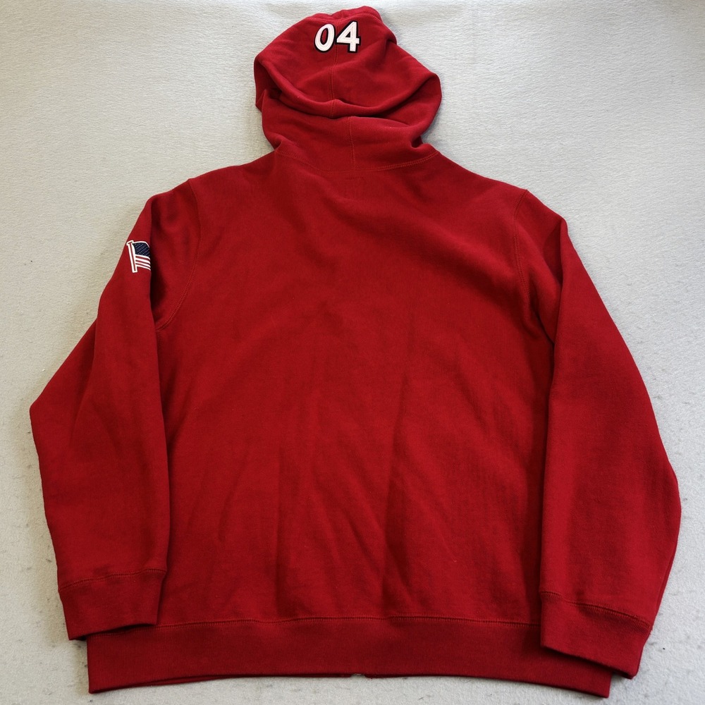 Vtg Roots Olympic USA Hoodie Women XXL Red 04 Athens Full Zip Fleece Sweatshirt - Picture 8 of 9
